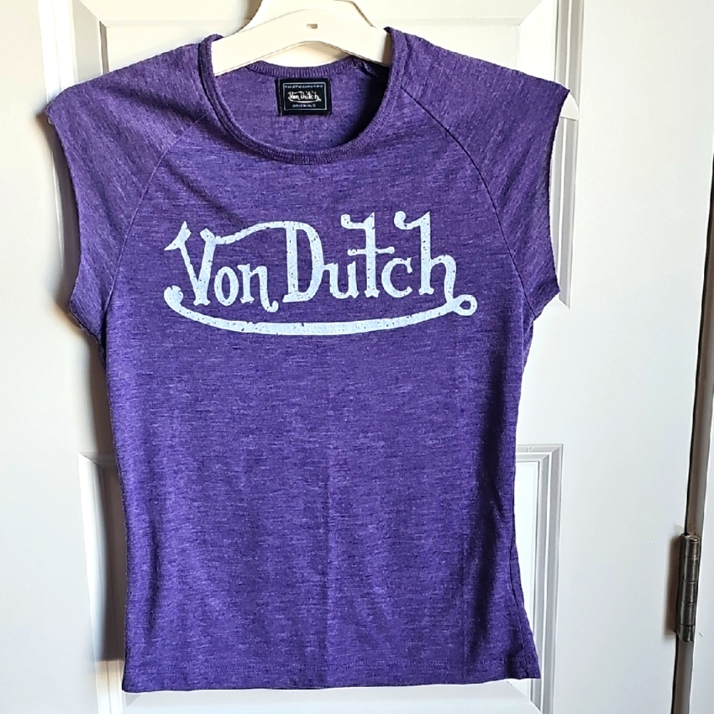 Y2K Kustommade Von Dutch Purple Top In Kids Size Small